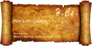 Herich Csaba névjegykártya